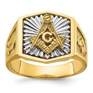 New 14k Gold IBGoodman Men's Masonic Ring: A Blend of Tradition and Modern Style